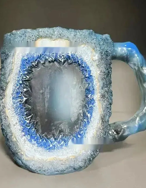 Charger l'image dans la visionneuse de galerie, Tasses à café en résine 400 ml avec poignées en forme de cristal minéral, élégantes tasses imitation cristal minéral pour la maison, le bureau, cadeau de Noël, gadgets de cuisine
