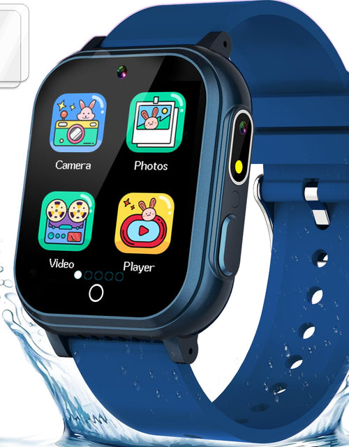 Cargar imagen en el visor de la galería, Kids Smart Watch Gift for Boys Ages 3-12 IP67 Waterproof 32 Puzzle Games HD Touchscreen Dual Camera Video Pedometer Music Player Kids Watch Toy Birthday Gifts for Boys Ages 5 6 7 8 9 10 (Blue)
