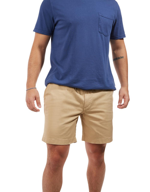 Charger l'image dans la visionneuse de galerie, Chubbies Mens Shorts Casual 7 Inch Inseam Chino Shorts Men Designed for Comfort and Sytle with Elastic Waistband Chambray-Lined Two Side Pockets Cotton Shorts for Men Travertines XX-Large (Brown)
