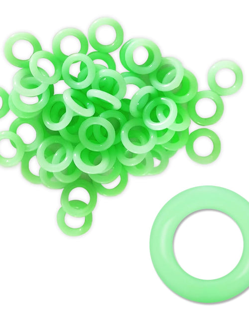 Load image into Gallery viewer, SooGree Tent Stakes Rings Tents Accessories Glow in The Dark Tent Canopy Nail Rings Camping Ground Stake Circle 9mm Green Fluorescence Tent Pegs Loop for Outdoor Hiking (30 Green)
