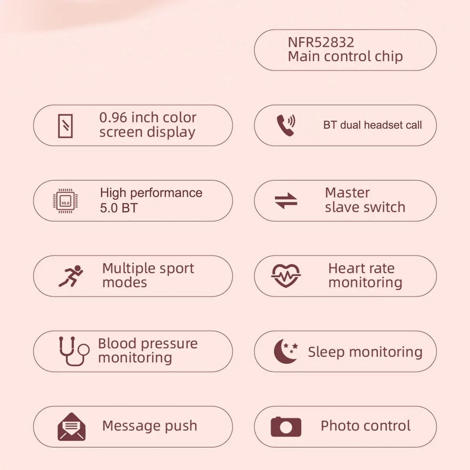 Montre intelligente 2-en-1 et écouteurs sans fil pour le sport