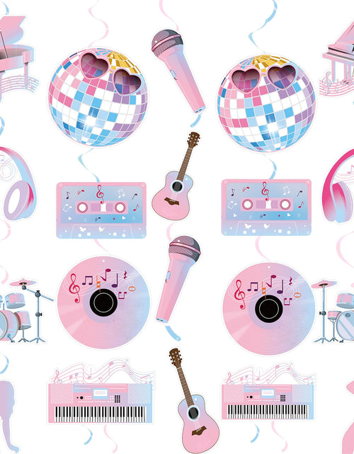 Load image into Gallery viewer, Popular Birthday Party Decorations Music Party Hanging Swirl Guitar Themed Party Decorations for Girls Birthday Fans Celebration Party Supplies
