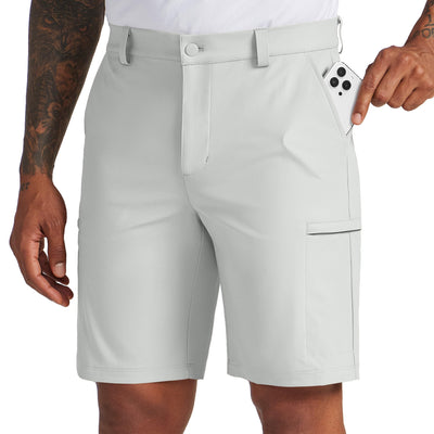 Willit Mens Golf Shorts Stretch Dress Shorts Cargo Quick Dry Athletic Casual Shorts with Pockets 9" Light Gray 33W