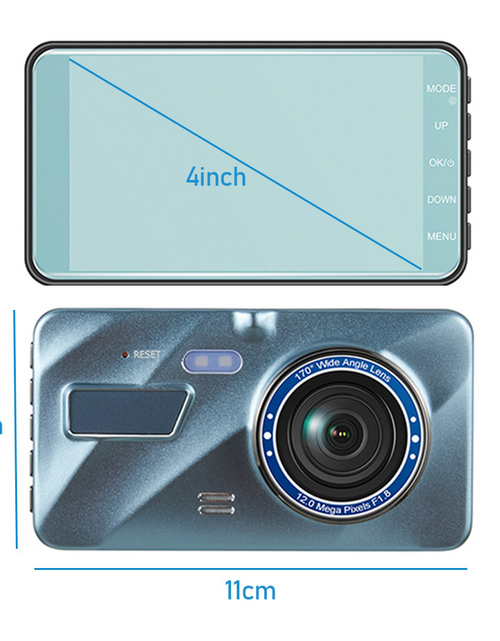 Load image into Gallery viewer, HD 1080P Car Dual Lens Dash Cam 4" DVR Recorder Front &amp; Rear Camera Night Vision
