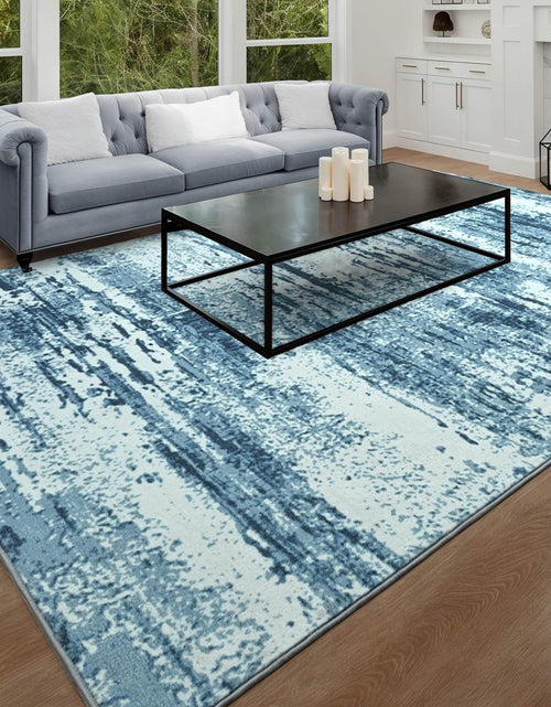 Load image into Gallery viewer, Area Rug 6x9 Washable Rug for Bedroom Living Room Non-Slip Bedroom Rugs Blue Rug Soft Faux Wool Floor Carpet Foldable Stain Resistant Rug for Kids Playroom Nursery Room Dining Room Dorm Home Office
