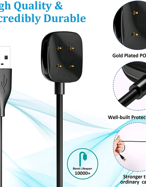 Load image into Gallery viewer, Wireless Charger For Fitbit Sense Versa 3 4 Watch USB Fast Charging Dock Cable
