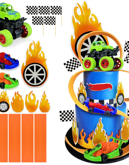 Load image into Gallery viewer, 19PCS Truck Cake Decorations Truck Cake Toppers Race Car Cake Toppers For Truck Themed Racing Car Party Decorations Supplies
