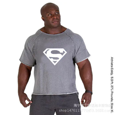 Men's Batman Print Gym Short Sleeve Shirt