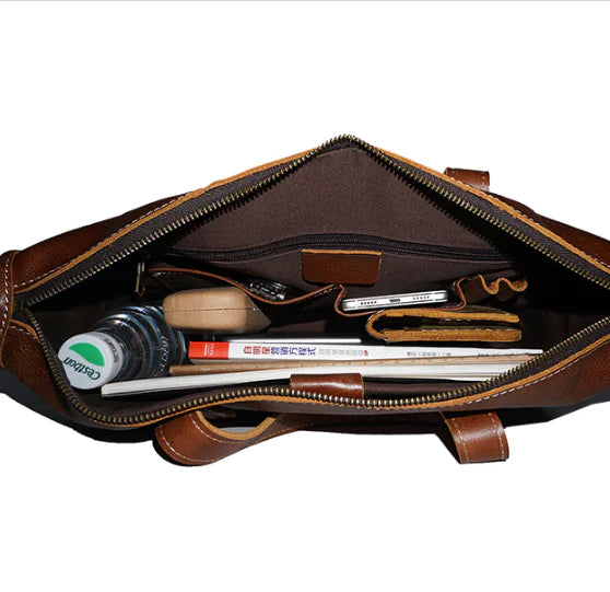 Vintage Leather Messenger Bag for Men