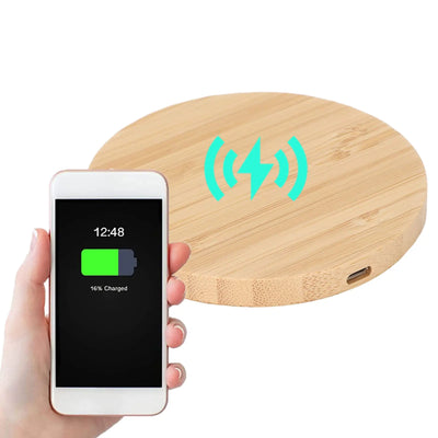 Cargador inalámbrico de bambú para teléfono móvil, cargadores inalámbricos de 10W de potencia de carga rápida con cable de carga para oficina en casa para S8 para S8 Plus para S7 para S7 Edge para S6, etc.