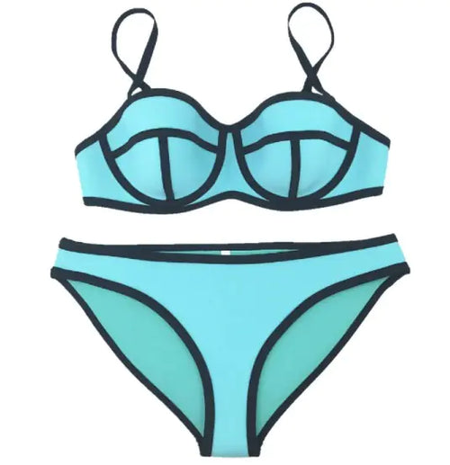 Load image into Gallery viewer, New Style Neoprene Screened Bikini Swimwear
