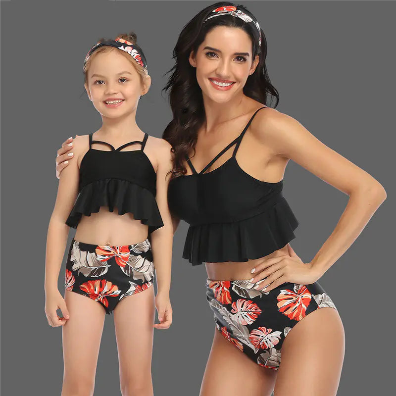 Trendy Women's Bikini Swimwear for Moms and Kids