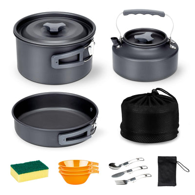 Alocs Utensilios de Cocina para Camping Portátiles Artículos Esenciales con Accesorios Equipo de Camping Set de Cocina para Camping para Cocinar al Aire Libre Mochilismo Senderismo y Picnic.