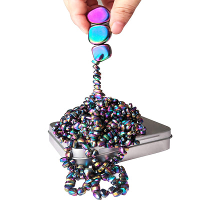 ZHEBAG Mini Magnetic Balls Over 500 Ferrite Mini Magnets Fidget Magnetic Ball Toy for Adults Relieve Anxiety and Stress Magnetic Ball Toy for Office Desk Metal Fidget Magnet Putty Gift (Colorful)