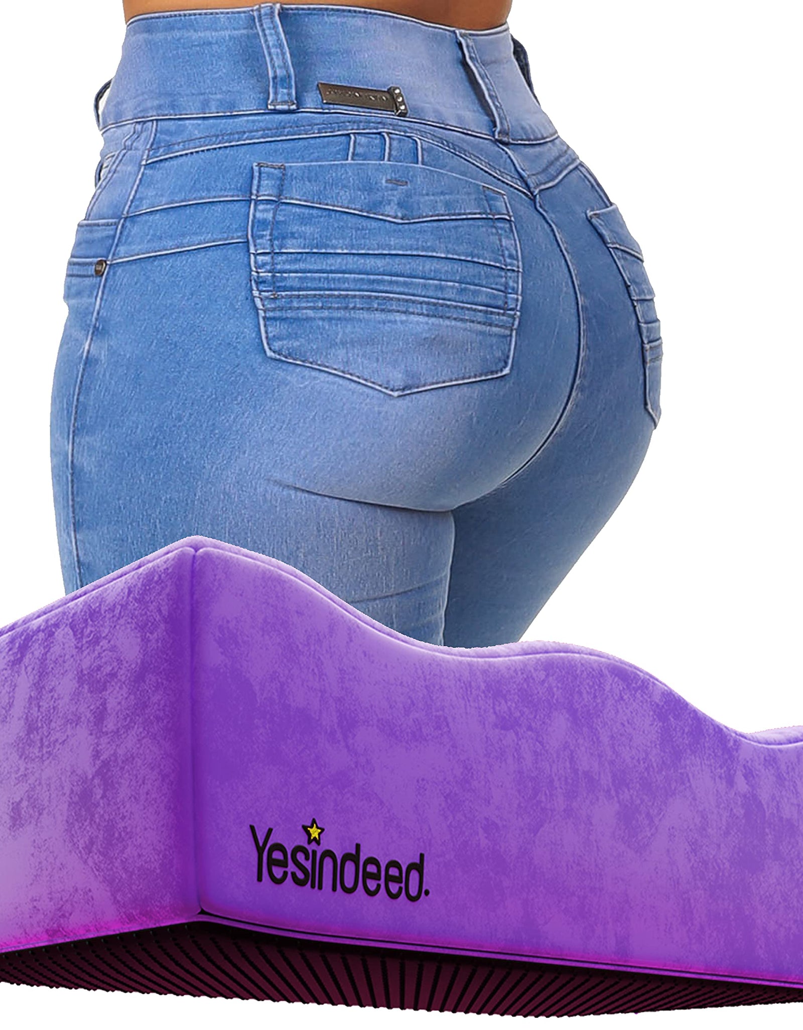 YESINDEED The Original Brazilian Butt Lift Pillow – Dr. Approved for Post Surgery Recovery Seat – BBL Foam Pillow + Cover Bag Firm Support Cushion Butt Support Technology - Purple