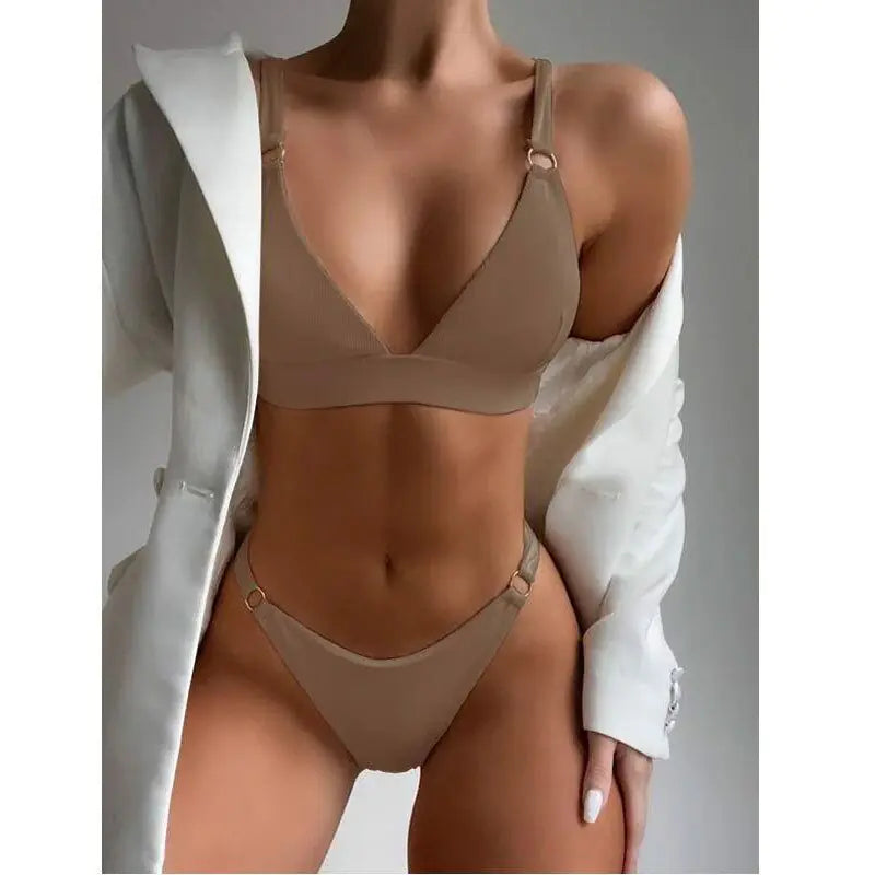 2023 Women's Sexy Striped Bikini Swimwear Set