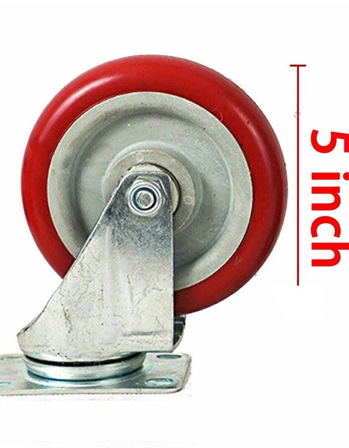Load image into Gallery viewer, 4 Pack 5 Inch Caster Wheels Swivel Plate Polyurethane Wheels Heavy Duty Wheels
