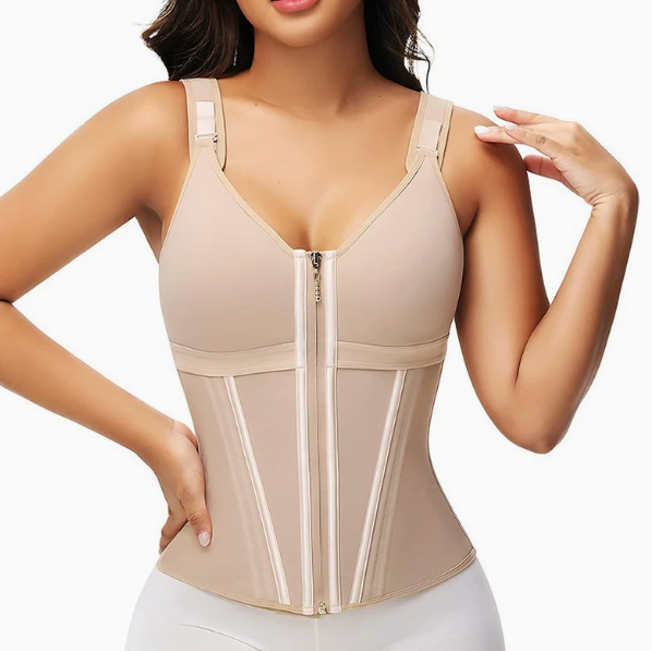 Mesh Waist Slimming Three-Breasted Shapewear Corset
