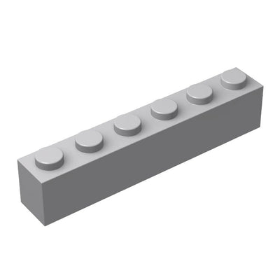 Ladrillos Gris Claro de 1x6 a Granel, 100 Piezas, Ladrillos Clásicos de Construcción 1x6, Compatibles con Piezas de Lego (Color: Gris Claro)