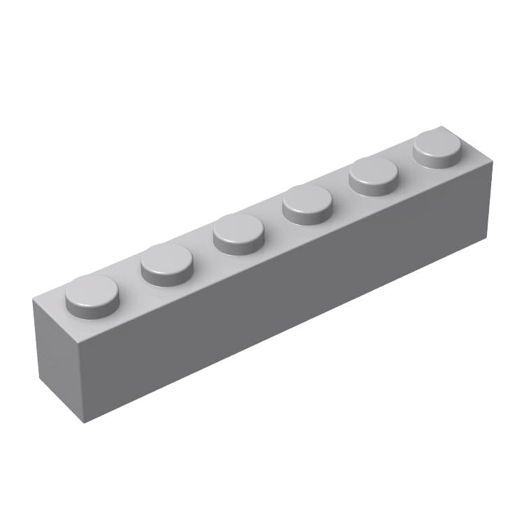 Light Gray 1x6 Bricks Bulk 100 Piece Classic Building Bricks 1x6 Compatible with Lego Parts and Pieces(Color:Light Gray)