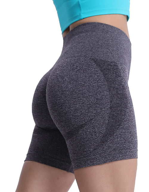Load image into Gallery viewer, Aoxjox Contour Seamless Shorts for Women High Waist Workout Shorts Gym Biker Shorts Booty Running Yoga Shorts 5" (Dark Coffee Marl Small)
