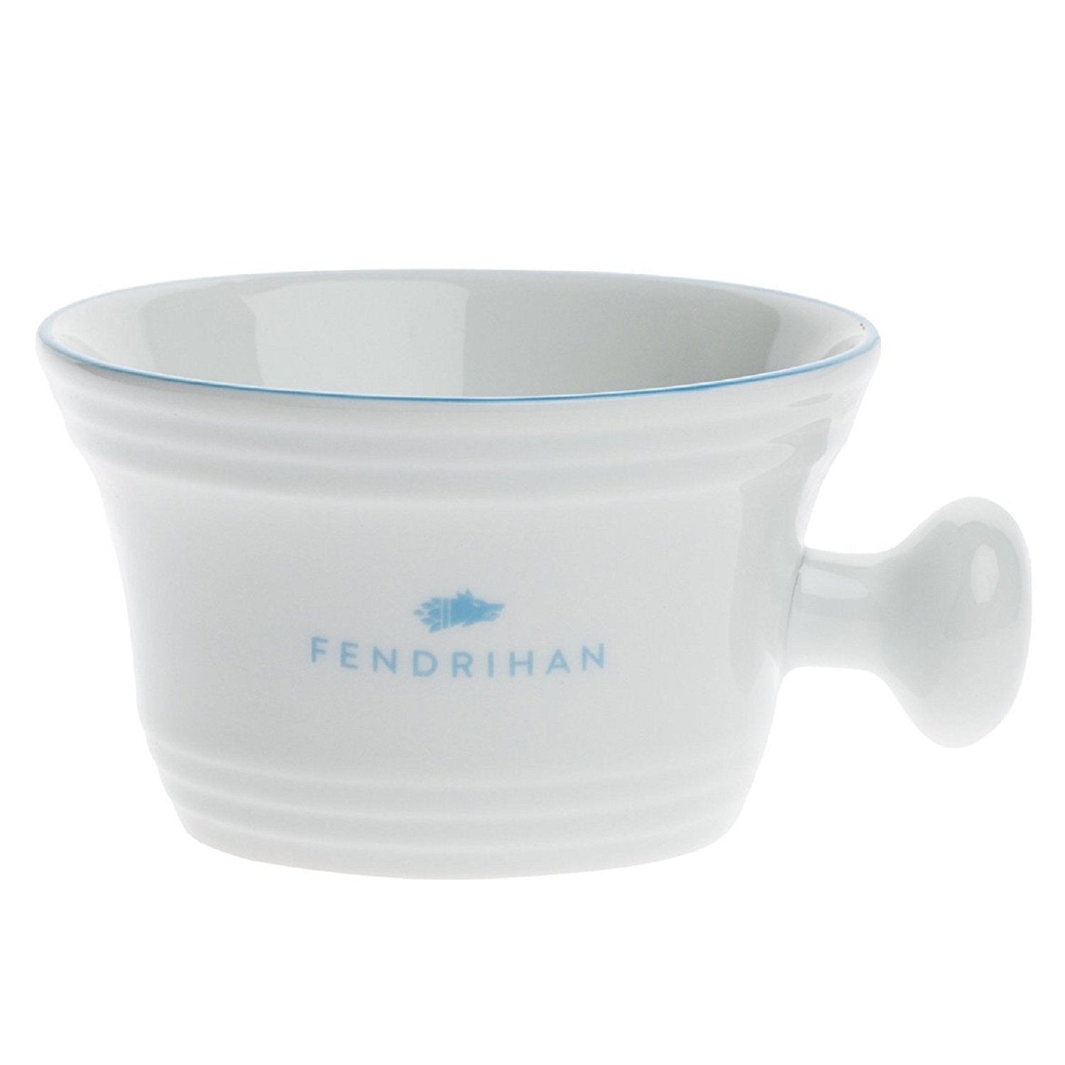 Fendrihan Porcelain Shaving Mug for Lathering Hand-Painted Rim (Light Blue)