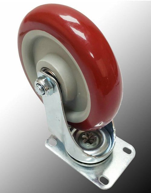 Load image into Gallery viewer, 4 Pack 5 Inch Caster Wheels Swivel Plate Polyurethane Wheels Heavy Duty Wheels

