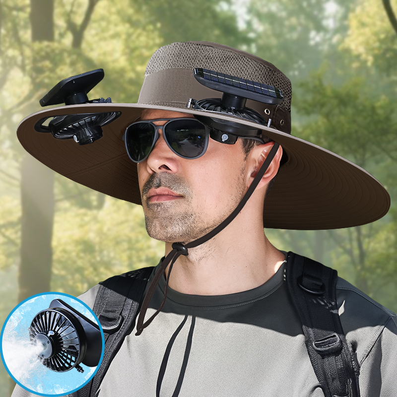 Gorra con ventilador solar UPF50+, gorra con ventilador solar y carga USB - Gorra solar refrescante, sombrero de pescador, pesca al aire libre, ocio al aire libre, camping, senderismo, trabajo al aire libre, ocio al aire libre