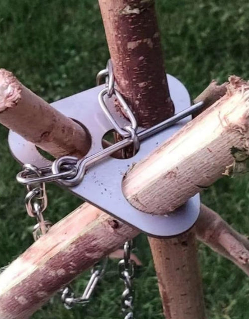 Load image into Gallery viewer, LSOSVSEU Camping Tripod Board - Turn Branches into Campfire Tripod with Adjustable Chain to Hang Cookware Open Fire Cooking Accessories for Picnic Camping Outdoor Sports (Stainless Steel)
