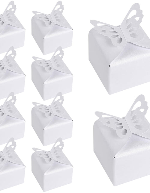 Load image into Gallery viewer, VGOODALL 50PCS Small Favor Boxes Bulk 3D Butterfly Candy Boxes White Baby Shower Favor Boxes for Wedding Birthday Party Gift Treat Box
