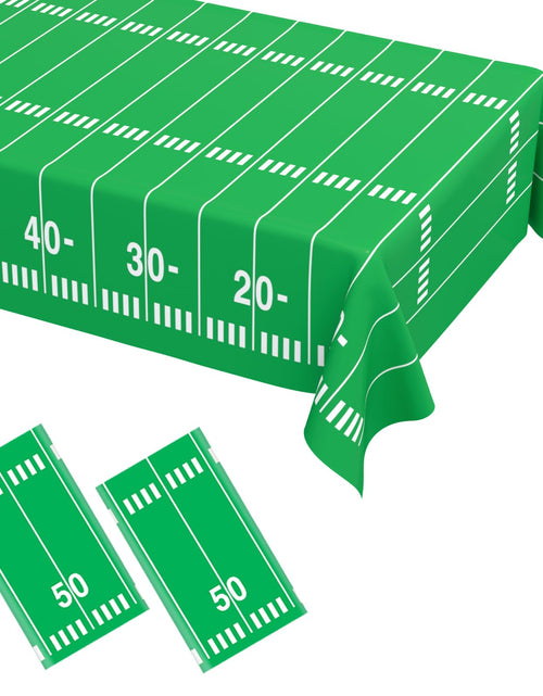 Load image into Gallery viewer, WNINK Football Tablecloth Party Decorations 2 Pack Plastic Football Table Cover for Birthday Party Football Themed Party Sports Party Games Decorations 54 X 108 Inch
