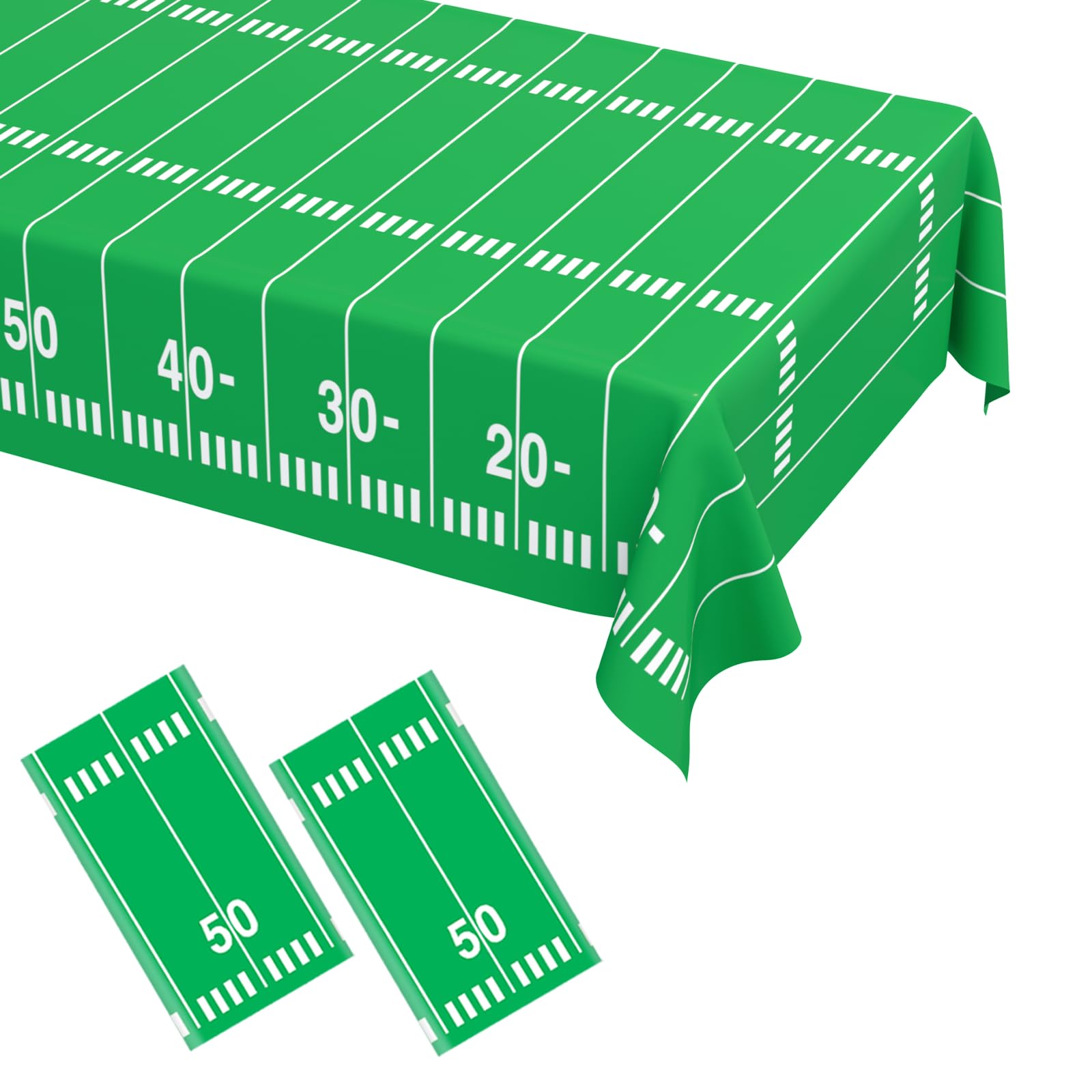 WNINK Football Tablecloth Party Decorations 2 Pack Plastic Football Table Cover for Birthday Party Football Themed Party Sports Party Games Decorations 54 X 108 Inch