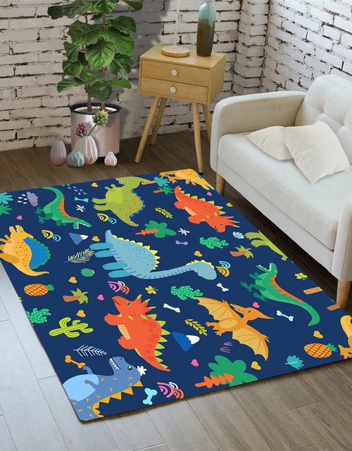 Cargar imagen en el visor de la galería, Cartoon Dinosaur Area Rugs Lovely Dinosaur Carpet Rugs for Boys Kids Blue Cute Animal Patterns Carpet Dinosaur Rugs for Boys Bedroom Living Dinning Room Bedroom Kitchen Playing Room 2×3
