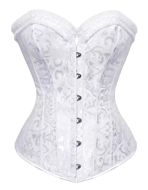Load image into Gallery viewer, Lace Steel Boned Shapewear in Black and White
