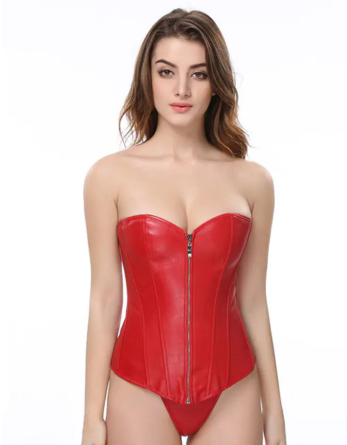 Load image into Gallery viewer, Leather Zipper Corset Shapewear for Women
