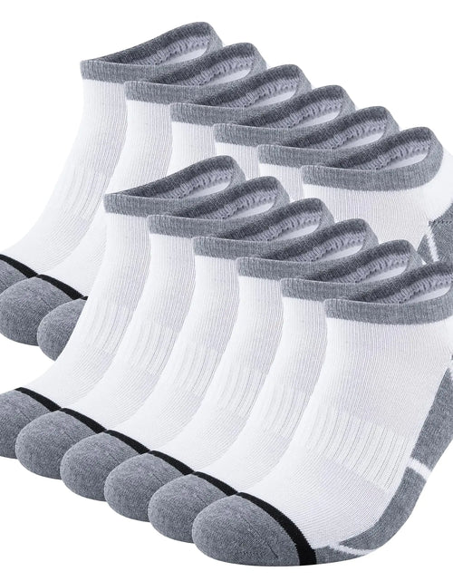 Load image into Gallery viewer, COOVAN 12 Pack Mens Ankle Socks Cushioned Running Sport Socks Breathable Anti-Blister Low Cut Athletic Socks
