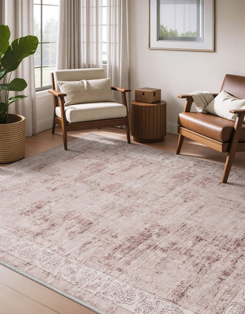 Load image into Gallery viewer, MontVoo-4X6 Area Rugs for Living Room -Soft Vintage Bedroom Rug-Non Slip Washable Rug-Throw Rug for Living Room Bedroom Bedside Dining Room Office Pink Rugs
