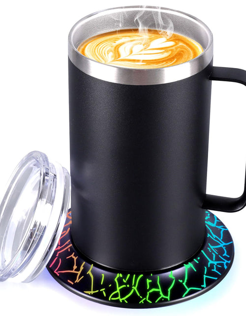 Load image into Gallery viewer, Smart Coffee Cup Warmer &amp; Mug SetElectric Heated Coffee Mug with 10Hrs Auto Shut OffSelf Heating Coffee Mug for Desk (17oz-Black)
