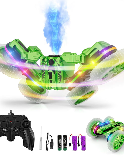 Charger l'image dans la visionneuse de galerie, Terucle Remote Control Car 360°Rotating 4WD RC Cars with Cool Spray 2.4Ghz Double Sided RC Stunt Car with Cool Lights RC Drift Car for Kids Toys Best Gifts for Boys Girls Age 4-6 7 8-13 Year Old
