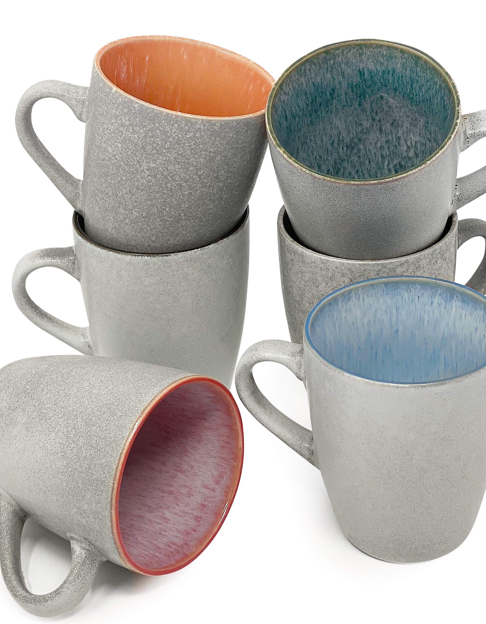 BTaT – Lot de 6 Tasses à Café 350ml (12 oz) Tasses Mugs Tasses à Café Lot de Tasses à Café Grandes Tasses à Café en Céramique Lot de Tasses à Café