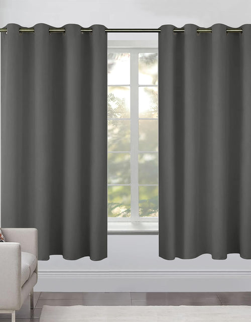 Load image into Gallery viewer, Blackout Curtains for Bedroom Pack of 2 Window Panels 52x63 inch Grey Color
