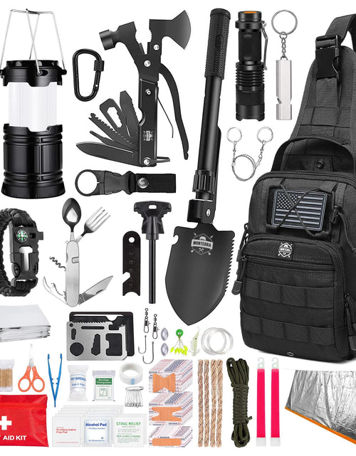 Cargar imagen en el visor de la galería, Kit de Supervivencia de 265 Piezas, Equipo y Suministros de Emergencia, Botiquín de Primeros Auxilios, Mochila de Evacuación EDC con Sistema Molle, Accesorios para Senderismo, Camping, Actividades al Aire Libre, Regalos de Caza para Hombres.
