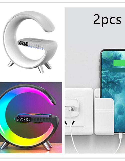 Charger l'image dans la visionneuse de galerie, New Intelligent G Shaped LED Lamp Bluetooth Speake Wireless Charger Atmosphere Lamp App Control For Bedroom Home Decor
