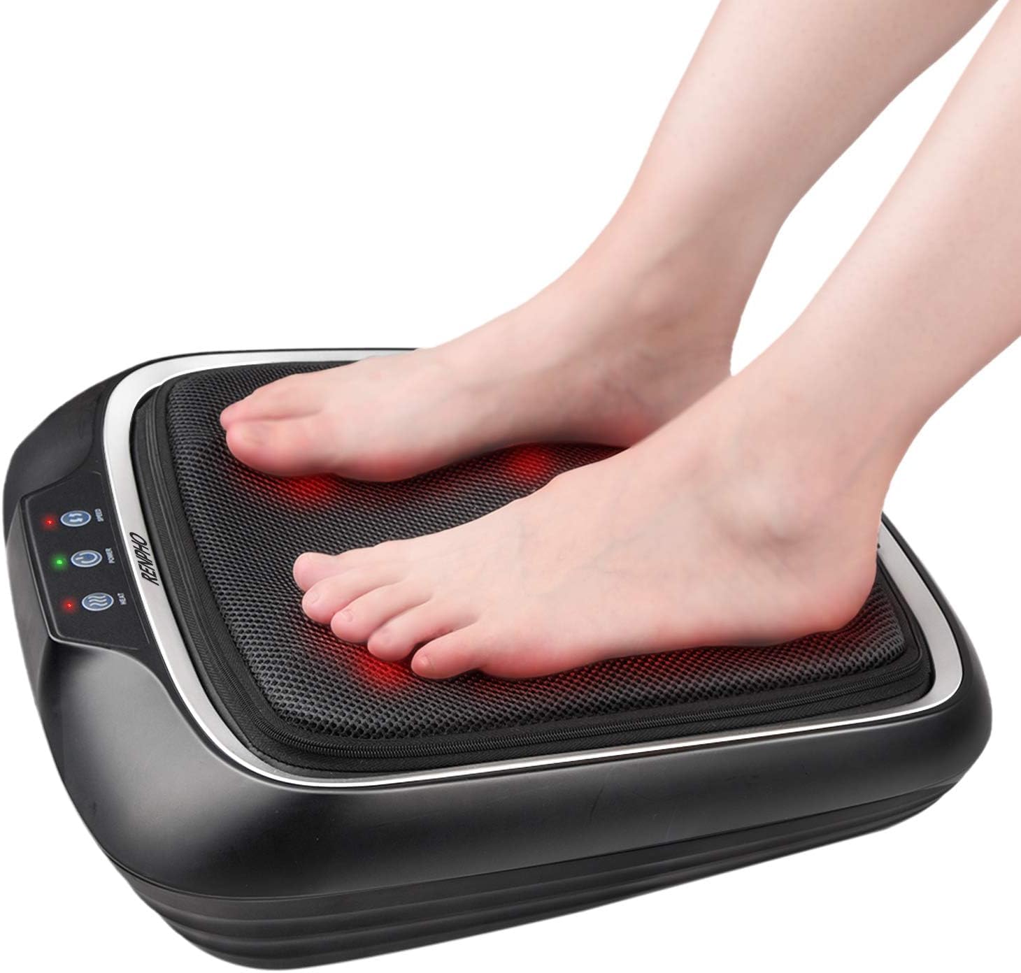 RENPHO Shiatsu Foot Massager with Heat FSA & HSA Eligible Heated Foot Massager for Muscle Relaxation Deep Kneading Massage for Feet Calves and Legs Fits up to Size 14 Feet