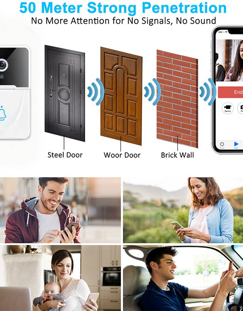 Load image into Gallery viewer, Wireless Security WiFi Smart Doorbell Intercom Video Camera Bell Chime Door Ring
