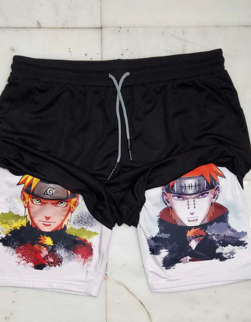 Load image into Gallery viewer, 2023 Summer Men&#39;s Double Layer Anime Print Shorts
