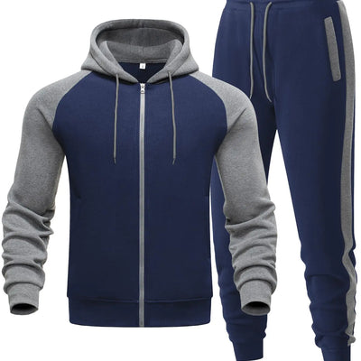Riskrole Mens Tracksuit 2 Pieces Set Zip Up Hoodie Sweatsuits Athletic Jogging Suit Set Casual Outfit with Pockets