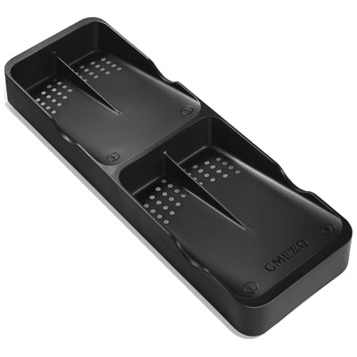 GMEZZO Silverware Drawer Organizer Compact Utensil Tray/Cutlery Holder for Flatware and Silverware Spoons Forks Knives Small Partition Storage (Black) (A)