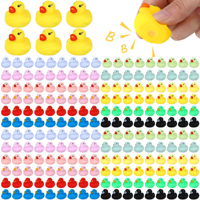 300 Pieces Mini Rubber Duck in Bulk Bath Toys Set Bulk Mini Colorful Ducks Baby Shower Toy Birthday Party Decorations Favors Gift Summer Beach Pool Activity Carnival Game