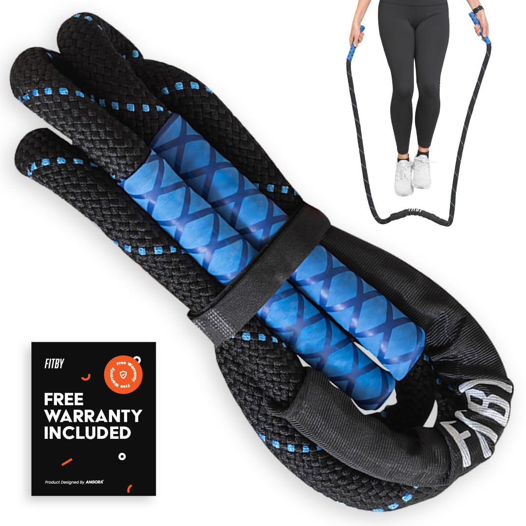 Comba con peso- Comba para entrenamiento en casa- Comba para ejercicio- Equipo de entrenamiento de cuerpo completo- Comba duradera para entrenamiento- 1.3 kg- Comba de 2.9 metros de largo de Fitby